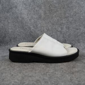 Bare Traps Shoes Womens 6 Sandals Platform Slides White Leather Open Toe Y2k 90s